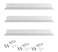 SOTECH Set de 3 estantes flotantes de diseño Hover-III 350 x 130 x 30 mm Blanco, Montaje en Pared, Estante de baño Incl. Juego de fijación, Estante Flotante Moderno para baño, Cocina o salón