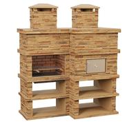 Sotnas Barbacoa con horno Londres (Castaño, An x Pr x Al: 206 x 98 x 245 cm, Superficie parrilla: 69 x 48 cm, Derecha)