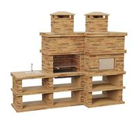 Sotnas Barbacoa con horno Londres (Castaño, An x Pr x Al: 286 x 98 x 245 cm, Derecha)