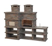 Sotnas Barbacoa con horno Londres (Gris, An x Pr x Al: 286 x 98 x 245 cm, Izquierda)