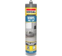 Soudal Sellador de vinilo y PVC, 290 ml, color antracita, para suelos de vinilo y PVC, resistente a los rayos UV y a la humedad, para zócalos y juntas de conexión
