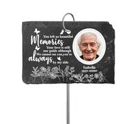 SOUFEEL Placas Conmemorativas Personalizada con Estaca de Gancho, Piedra Conmemorativa Personalizada con Foto, Nombre y Texto, Placa de Marcador de Tumba para Perro y Gato,7x10cm
