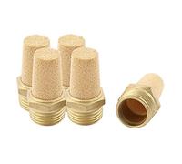 sourcing map 1/2" Bsp Rosca Macho De Latón De Aire Neumático Ruido Reduce El Filtro De Escape Silenciador 5Pcs
