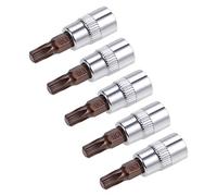 sourcing map 1/4" Unidad x T30 Torx barrena Zócalo, S2 Acero barrenas, CR-V Zócalos 38mm Longitud (Para Mano Uso Sólo) 5uds.