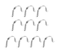 sourcing map 10 correas rígidas para tubería, 80 mm, acero inoxidable 201, 2 agujeros, en forma de U, abrazaderas de tubo para fijar cables de tubería