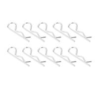 sourcing map 10 pasadores de resorte en forma de R de acero inoxidable 304 de 5 mm x 100 mm, clips R para electrodomésticos, equipos deportivos, reparación de mecánicos de automóviles (plateado)