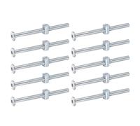 sourcing map 10 pernos para marco de cama, tornillos de cabeza hexagonal M6 x 80 mm, tornillos de barril, tuercas de litera, tornillos de muebles con tuerca de barril de cabeza ranurada para sillas