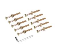 sourcing map 10 pernos para marco de cama, tornillos de cabeza hexagonal M8 x 70 mm, tornillos con tuercas de barril kit de repuesto y llave hexagonal M5 para muebles, camas, sillas