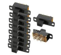 sourcing map 10 Piezas Alto Pomo 6 Pines 3 Posiciones DPTD Panel Interruptor Deslizante 0,5A 50V DC