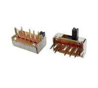 sourcing map 10 piezas DP3T 2P3T 3 posiciones Mini interruptor deslizante horizontal 8 pines PCB SK23D07-VG4