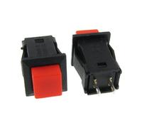 sourcing map 10 piezas Interruptor pulsador rojo cuadrado rojo N/O SPST