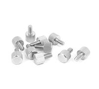 sourcing map 10 Piezas Tornillo cabeza de pulgar acero inoxidable M4 x 8mm