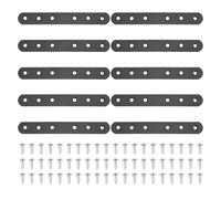sourcing map 10 soportes rectos de hierro, placas de reparación planas de 135 x 18 mm, soportes planos y rectos, conector de placa de reparación, soporte de unión con tornillos para juntas de muebles