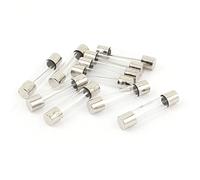 sourcing map 10 Uds 250V 12A Rápido Soplado Vidrio Fusibles Rápido Actuación Tubo 6mm x 30mm