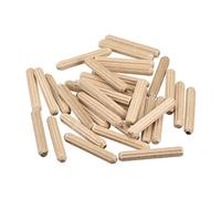 sourcing map 100 pasadores tarugos de madera de 4 x 25 mm (5/32 x 1 pulgada), extremos biselados acanalados, clavijas de madera secadas al horno, para muebles de carpintería