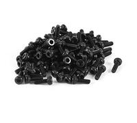 sourcing map 100 pcs Hex Socket Knurled Cap Cabeza Tornillo M2 x 6 mm