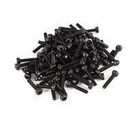 sourcing map 100 piezas 12,9 aleación de acero de cabeza moleteada tornillo allen gorra juego de pernos de 2 x 10