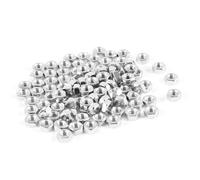 sourcing map 100 piezas M3 3 mm rosca hembra hexagonal tuerca de metal sujetador tono plateado