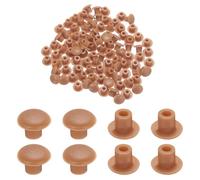 sourcing map 100 tapones de plástico para agujeros, 5 mm (3/16 pulgadas), tapas de rosca de color rojo opaco, cierre a presión, botones redondos, tapones para estantes superiores para armarios,