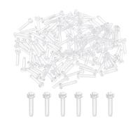sourcing map 100 tornillos autorroscantes de plástico PC transparente, M2 x 10 mm, tornillos de cabeza redonda Phillips para accesorios de máquina, transparente