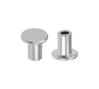 sourcing map 100 uds M4 x 6 mm Remaches semitubulares en tono plateado de Aluminio de Cabeza plana