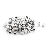 sourcing map 100pcs Oval Aluminio Abrazaderas Manguitos por 1 mm clip de cable de la cuerda de estampar