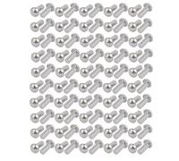 sourcing map 100Pcs Remache Sólido Tono Plata M4 X 10mm Aluminio Mitad Cabeza Redonda Sujetador