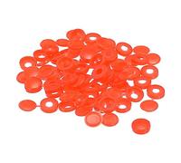 sourcing map 100uds 5mm Bisagras Tornillo Cubierta Tapas Plástico Plegable Tornillo Presión Cubierta Arandela Abatible Tornillo Protección Cubierta para M3 M4 M5 Tornillos, Rojo