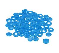 sourcing map 100uds 5mm Bisagras Tornillo Cubierta Tapas Plástico Plegable Tornillo Presión Cubierta Arandela Abatible Tornillo Protección Cubierta para M3 M4 M5 Tornillos, Azul