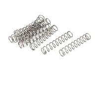 sourcing map 10pcs 0.5mmx6mmx30mm 304 resortes de compresión tono plateado