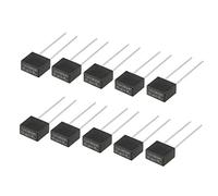 sourcing map 10Pcs Fusible Dip Miniatura Montada Cuadrado Micro Lentos T3.15A 3.15A 250V Negro