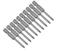 sourcing map 10pcs PH0 Puntas destornillador con cabeza Phillips magnético S2 de alta aleación de acero 50mm vástago hexagonal de 1/4"