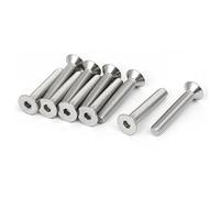 sourcing map sourcingmap® M5x30mm de acero inoxidable 316 de cabeza plana avellanada Perno hexagonal 10pcs