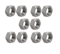 sourcing map 10pcs Tuercas hexagonales Izquierdo M16 x 1,5 mm tono rosca métrica fina de acero al carbono