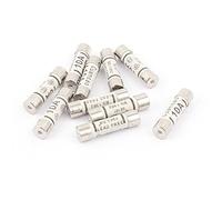 sourcing map 10uds Baja Rotura Capacidad 6x25mm Cartucho Cerámica Fusibles AC 250V 10A