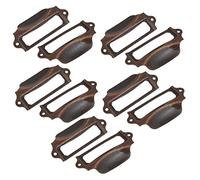 sourcing map 10Uds Etiqueta Soporte Tirador Asas Cobre Tono 90x43mm