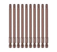 sourcing map 10uds T30 Torx Barrena 1/4" Hexagonal Vástago 4" Longitud Magnético Seguridad Estrella Destornillador Eléctrica Herramienta, Rojo
