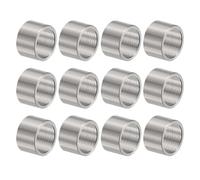 sourcing map 12 espaciadores de acero inoxidable de 12 mm de diámetro x 15 mm de diámetro exterior x 12 mm de longitud, acabado liso, espaciador de metal redondo para tornillos M12, pernos y varillas