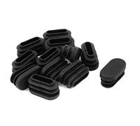sourcing map 12 Pc 15mm x 30mm Plástico Forma Ovalada Apoya Taza Tubo Negro