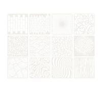 sourcing map 12 plantillas para pintar de 5.9 pulgadas reutilizables geométricas plantillas de pared plantillas de dibujo plantillas de pintura para muebles de pared, arte de madera, manualidades