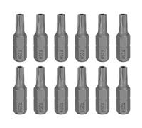 sourcing map 12 puntas de destornillador Torx T25H de 1/4 pulgadas, vástago hexagonal de 25 mm de longitud, estrella magnética de 6 puntos, punta de destornillador de acero S2 con agujero para