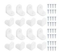 sourcing map 16 clavijas de soporte de plástico para estantes, soporte de ángulo recto, 0.95 x 0.67 x 0.95 pulgadas, soporte de estante en forma de L con tornillos para marco de madera y muebles