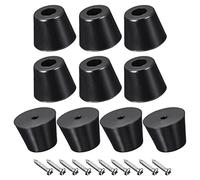 sourcing map 17mm Ancho X 13mm Alto Redondo Goma Parachoques Pies, Inoxidable Acero Tornillos Y Arandela para Muebles, Electrónica, Antideslizante 16Uds