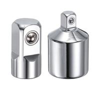 sourcing map 2 adaptadores de enchufe de impacto de 1/4 1/2 pulgadas hembra a 1/2 1/4 pulgadas macho, reductor de unidad cuadrada, adaptadores de conversión de acero CR-V para llave de vaso