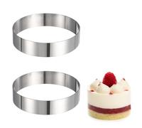 sourcing map 2 anillos redondos para tartas, 17,8 cm x 4 cm, de acero inoxidable sin costuras, moldes para postre, mousse, herramientas para hornear pasteles, bolas de arroz, sushi, tortitas, mousse y