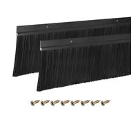 sourcing map 2 cepillos de puerta de barrido inferior en forma de H con cepillo de nailon de 100 mm para el hogar, industrial (1000 mm de largo x 125 mm de ancho, negro)