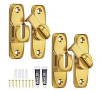 sourcing map 2 cerraduras de puerta de granero, cerradura de puerta abatible de 90/180 grados, aleación de aluminio, pestillo de seguridad deslizante con tornillos y adhesivo sin clavos para jardín