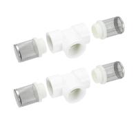 sourcing map 2 coladores en T de acero inoxidable de 0.75 pulgadas, filtro de agua en línea DN20, manguera de succión con malla de 1.5 mm para pozo, piscina, pecera, reducción de entrada sólida y