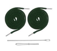 sourcing map 2 cordones de cordón, cordón de algodón elástico de repuesto de 130 cm con 2 herramientas fáciles de enhebrar para sudaderas, pantalones, abrigos, bolsas (6 mm D, verde oscuro)