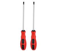 sourcing map 2 destornilladores Phillips PH2 de 200 mm de longitud 45# de acero, destornilladores magnéticos cruzados de grado industrial, herramienta de electricista con mango redondo antideslizante